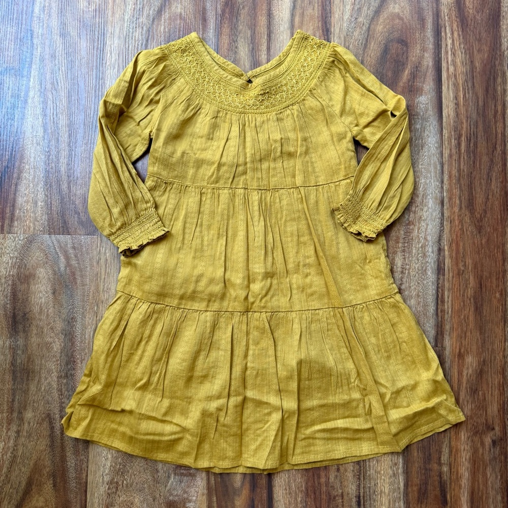 Old Navy Yellow Pleated Sundress with Bishop Sleeves